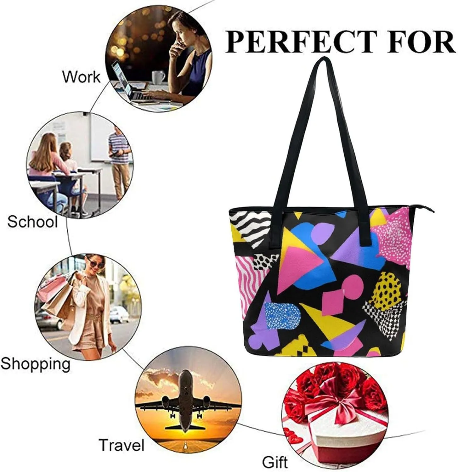Fashionable Laptop Tote Bag For Women & Men, Large Work Commuter Bag
