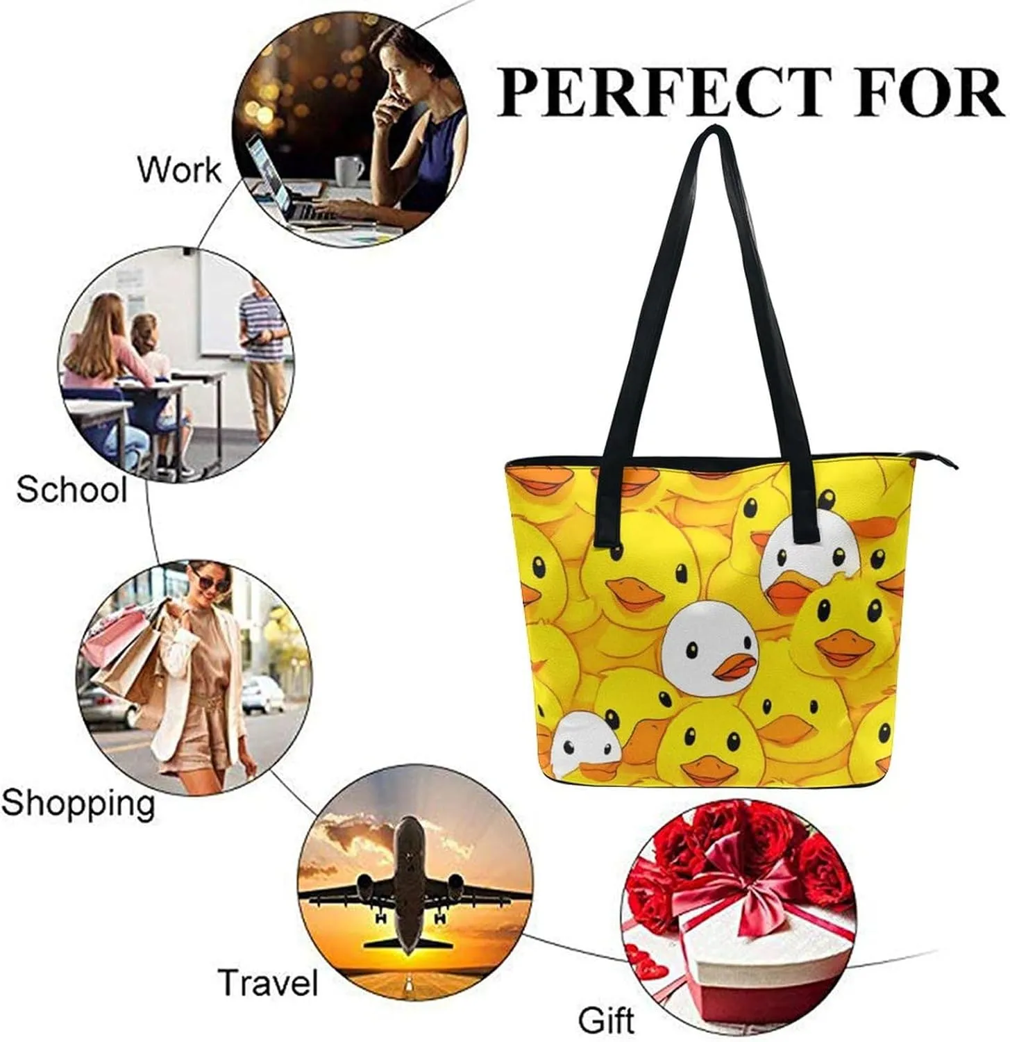 Fashionable Laptop Tote Bag For Women & Men, Large Work Commuter Bag