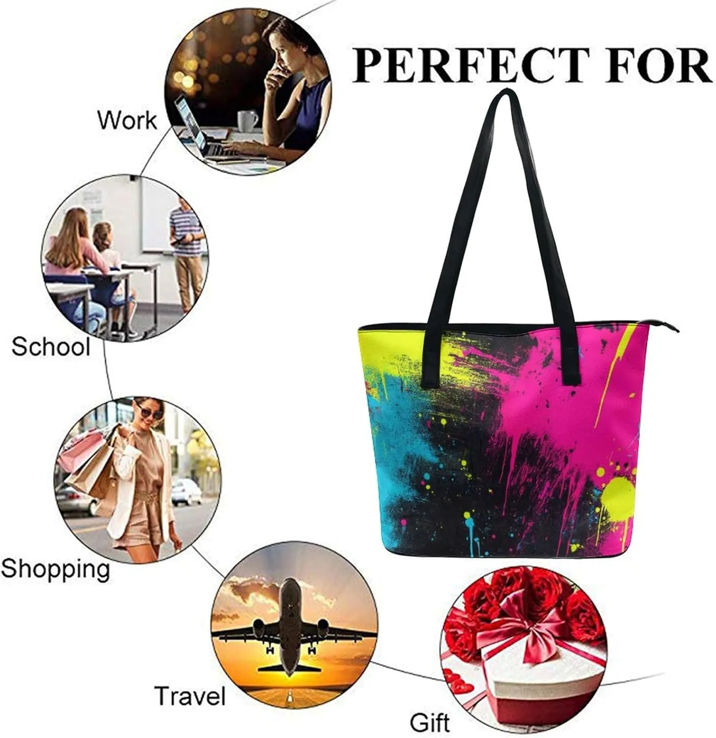 Fashionable Laptop Tote Bag For Women & Men, Large Work Commuter Bag
