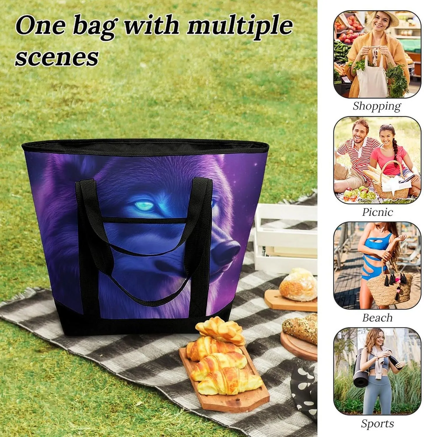 Fashionable Large Thermal Tote Bag Insulated Work/Commute Bag For Women & Men