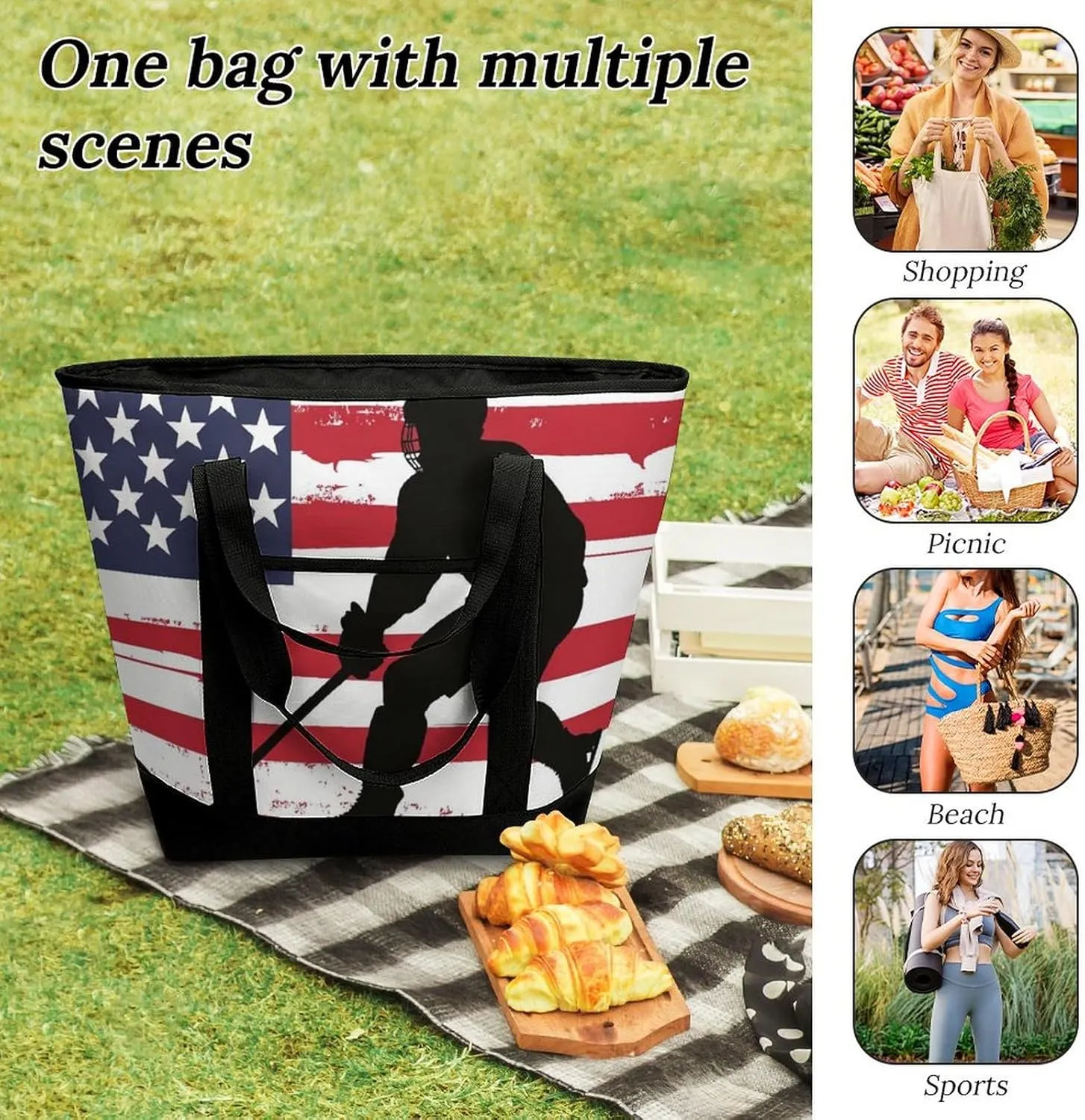 Fashionable Large Thermal Tote Bag Insulated Work/Commute Bag For Women & Men