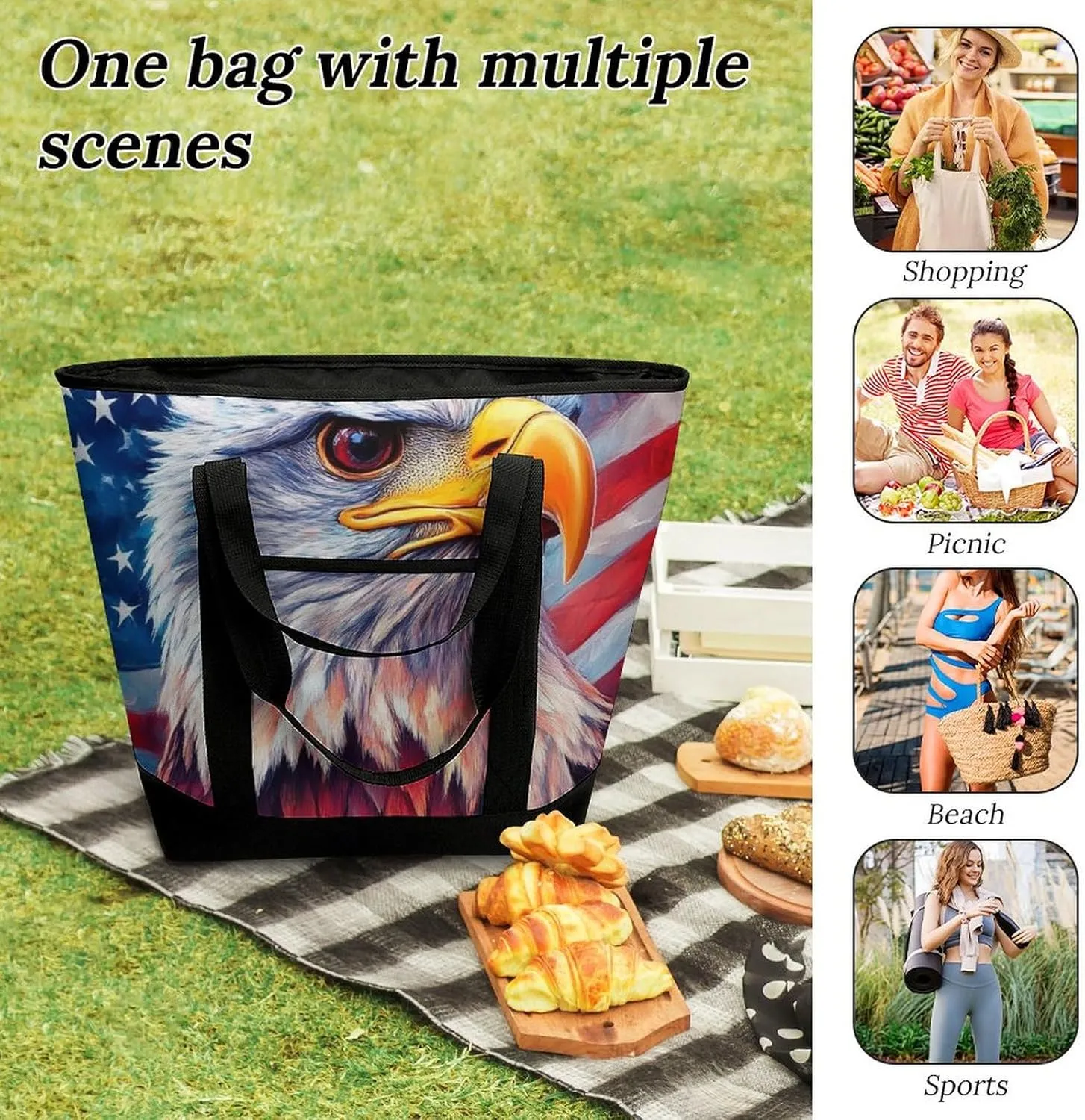 Fashionable Large Thermal Tote Bag Insulated Work/Commute Bag For Women & Men