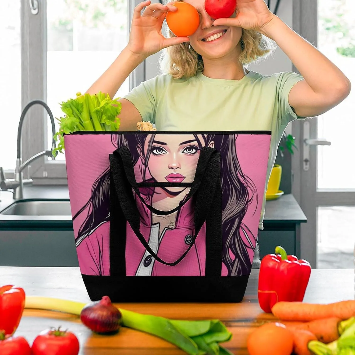 Fashionable Large Thermal Tote Bag Insulated Work/Commute Bag For Women & Men