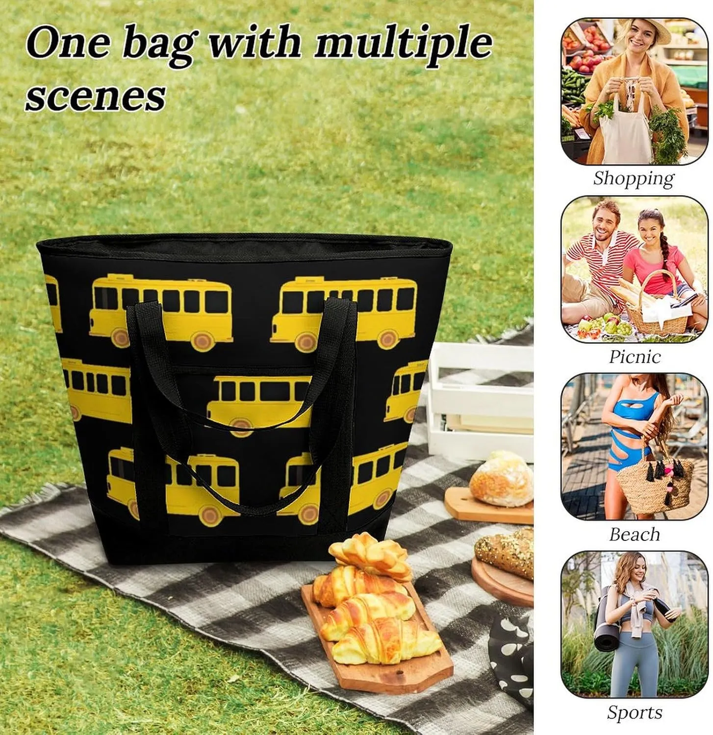 Fashionable Large Thermal Tote Bag Insulated Work/Commute Bag For Women & Men