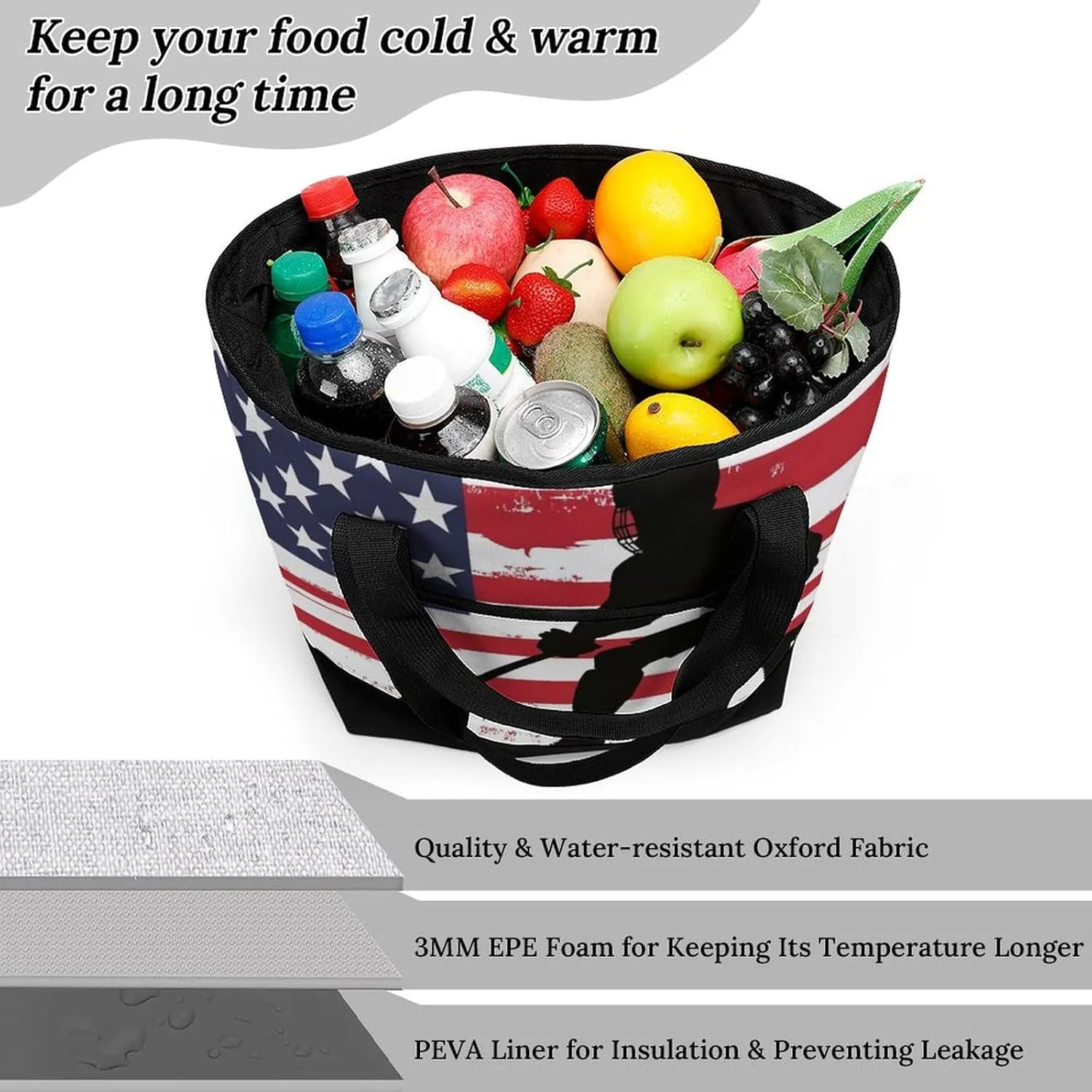 Fashionable Large Thermal Tote Bag Insulated Work/Commute Bag For Women & Men