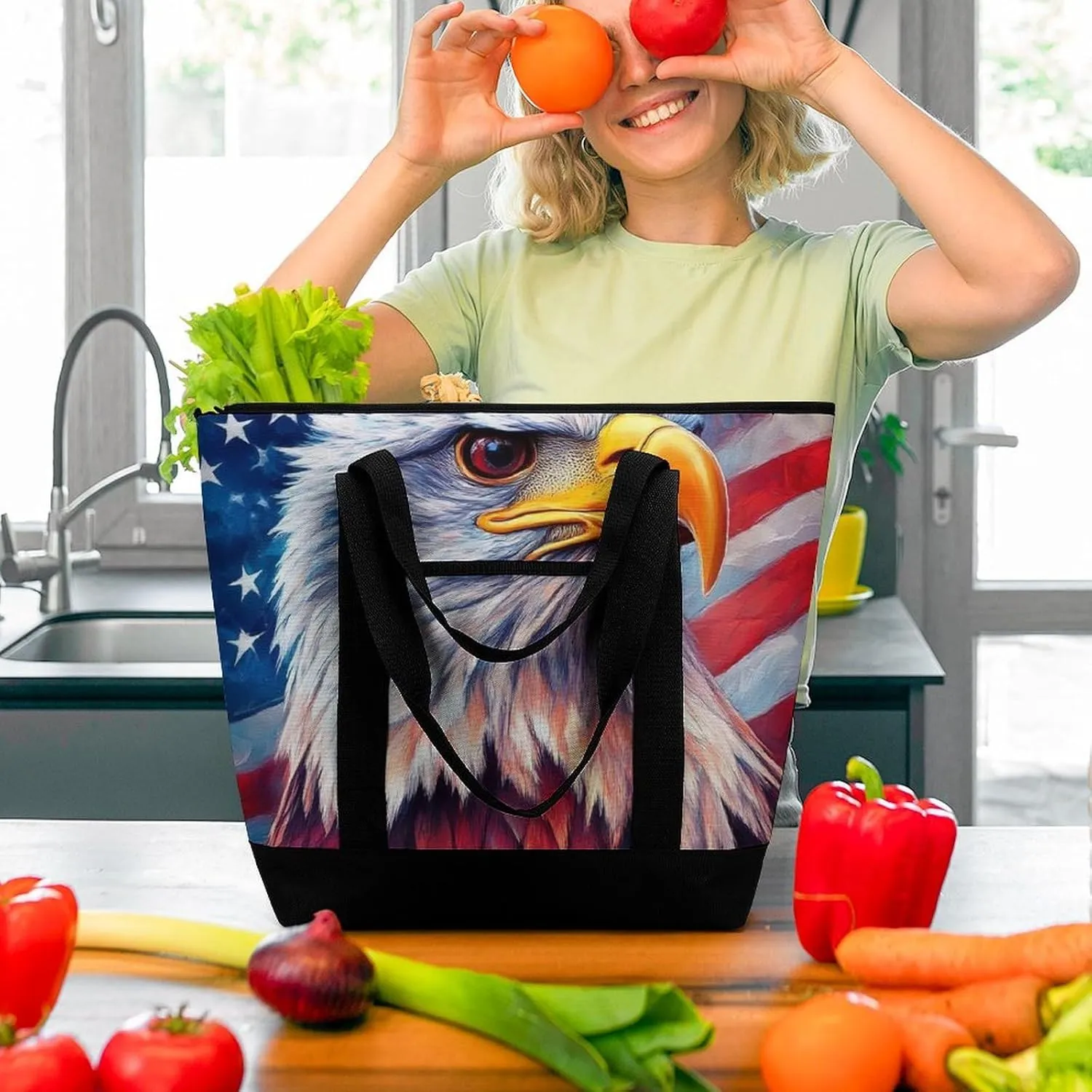 Fashionable Large Thermal Tote Bag Insulated Work/Commute Bag For Women & Men