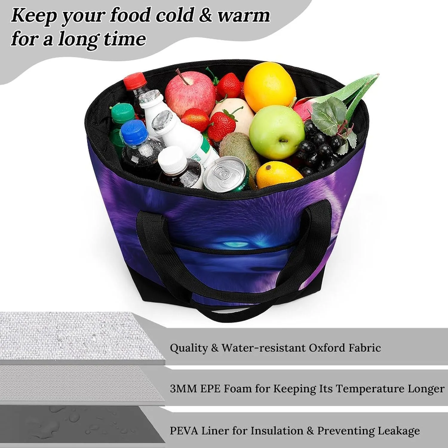 Fashionable Large Thermal Tote Bag Insulated Work/Commute Bag For Women & Men