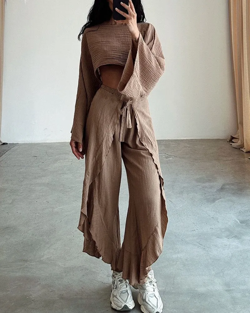 Fashionable Loose Top   Trousers Two-piece Suit