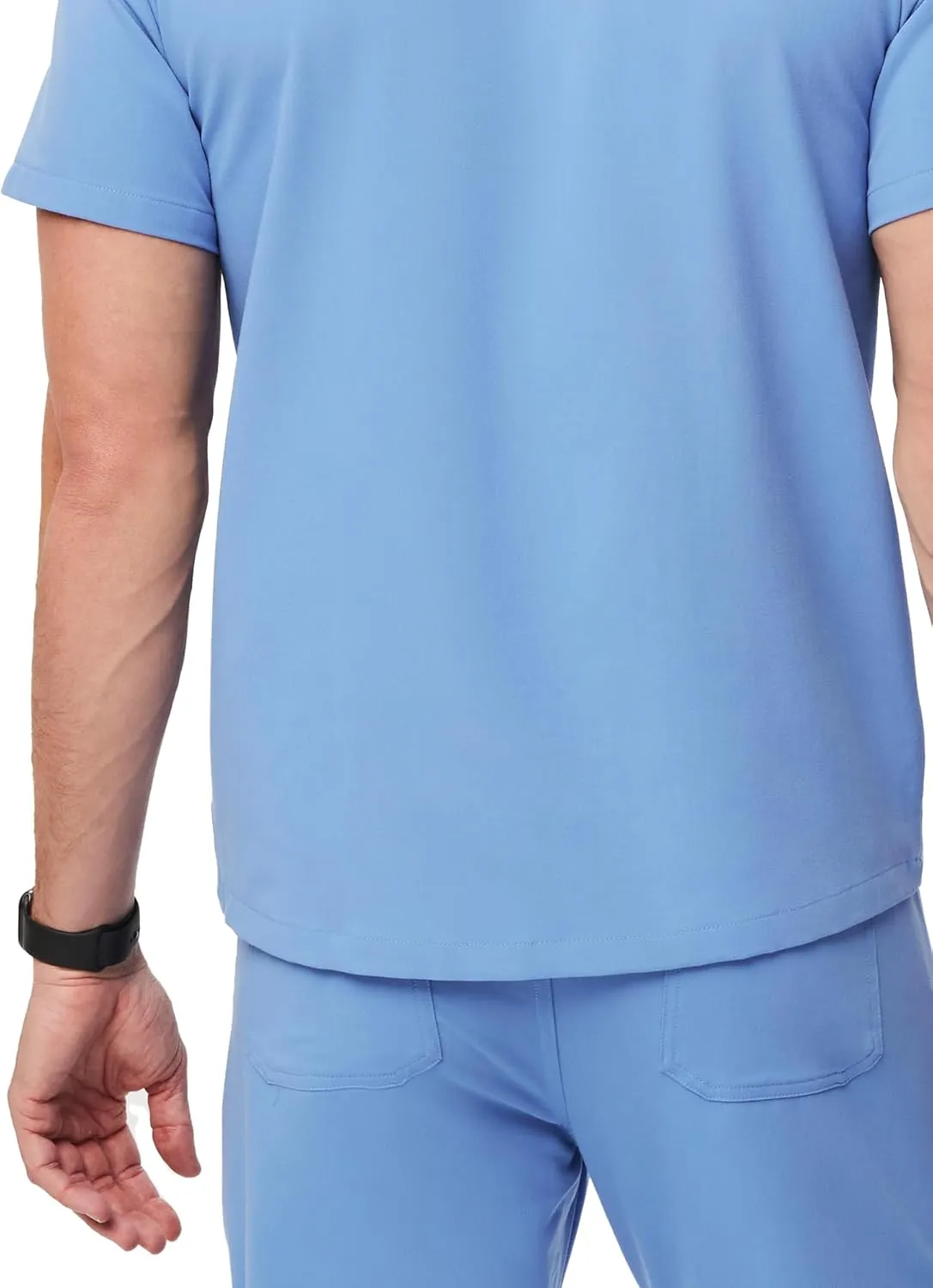 FIGS Chisec Scrub Top for Men  3 Pockets, Tailored Fit, Squared V-Neck, 4-Way Stretch, Moisture-Wicking Men's Scrubs