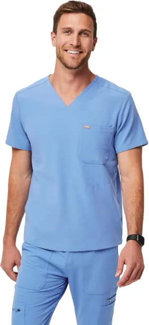 FIGS Chisec Scrub Top for Men  3 Pockets, Tailored Fit, Squared V-Neck, 4-Way Stretch, Moisture-Wicking Men's Scrubs