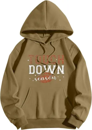 Game Day Overalls,Game Day Football Hoodie Casual Long Sleeve Crew Neck Funny Print Sweatshirts Print Loose Pullover