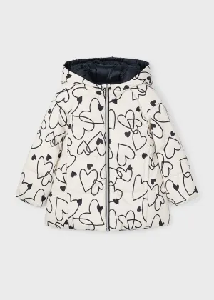 girls hearts reversible puffy coat