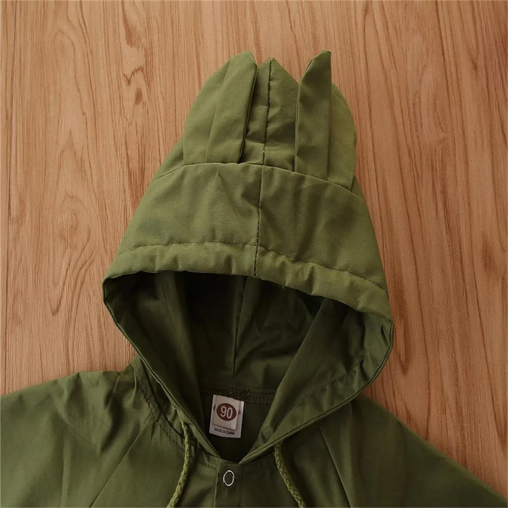 Girls Solid Hooded Long Sleeve Coats Wholesale Kids Boutique Clothing