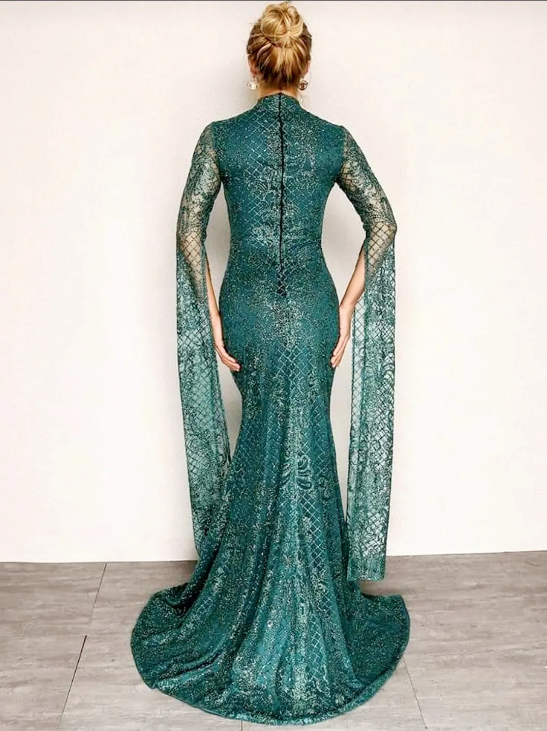 Glitter Detailed Prom Dress