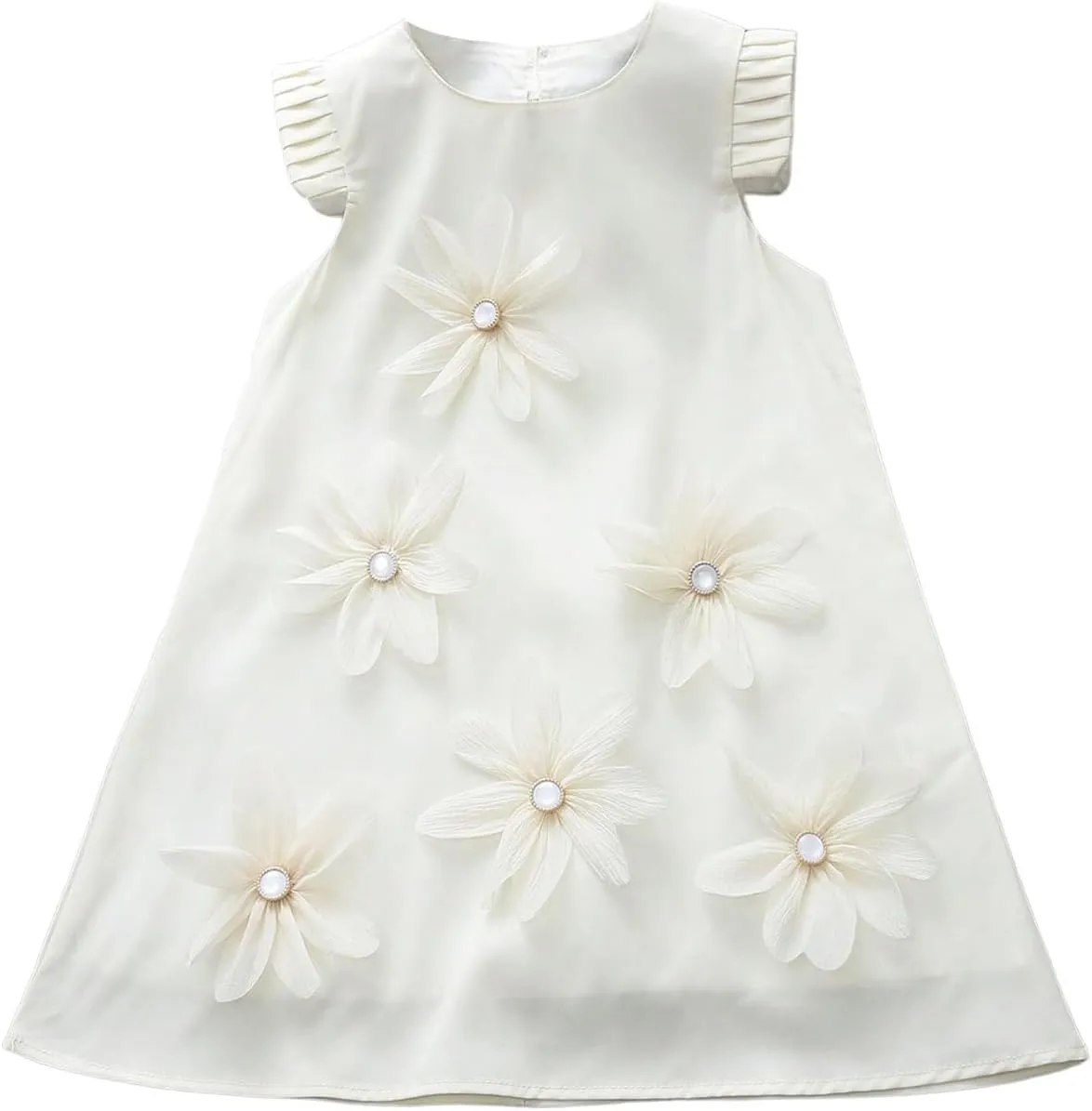 GORGLITTER Girl's Floral Easter Dress Cute Flower Ruffle Flowy Sleeveless Round Neck Spring Summer Mini Sundress 2025