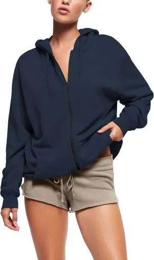 Hat and Beyond Womens Ultimate Heavyweight Zip Up Hoodie Jacket Loose Fit Essentials Fleece Oversized Outerwear XS-5XL