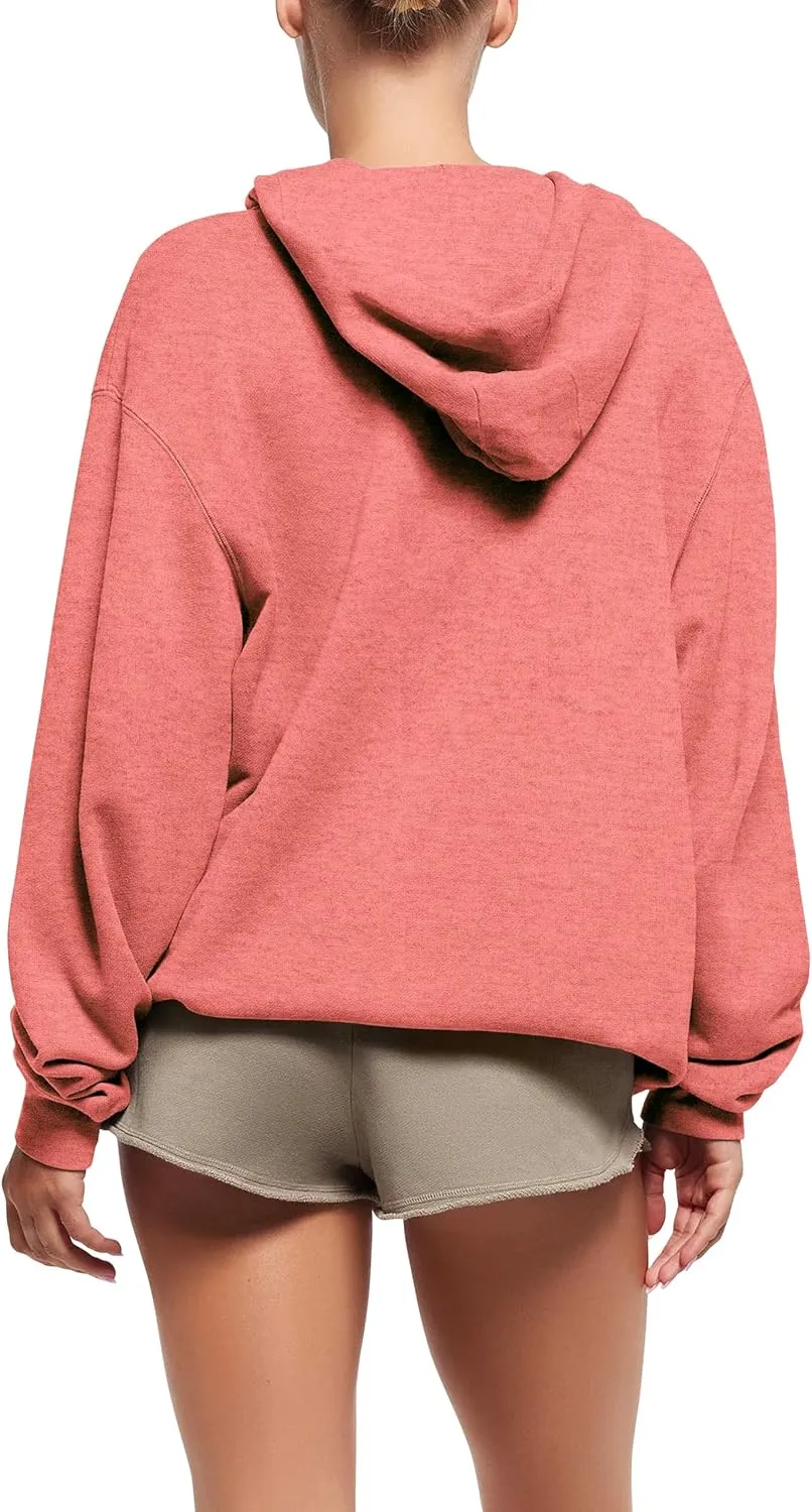 Hat and Beyond Womens Ultimate Heavyweight Zip Up Hoodie Jacket Loose Fit Essentials Fleece Oversized Outerwear XS-5XL