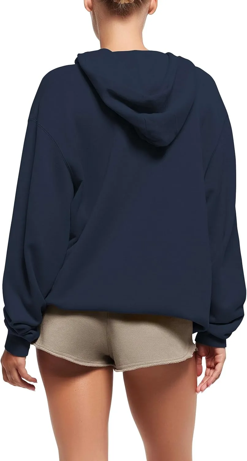 Hat and Beyond Womens Ultimate Heavyweight Zip Up Hoodie Jacket Loose Fit Essentials Fleece Oversized Outerwear XS-5XL
