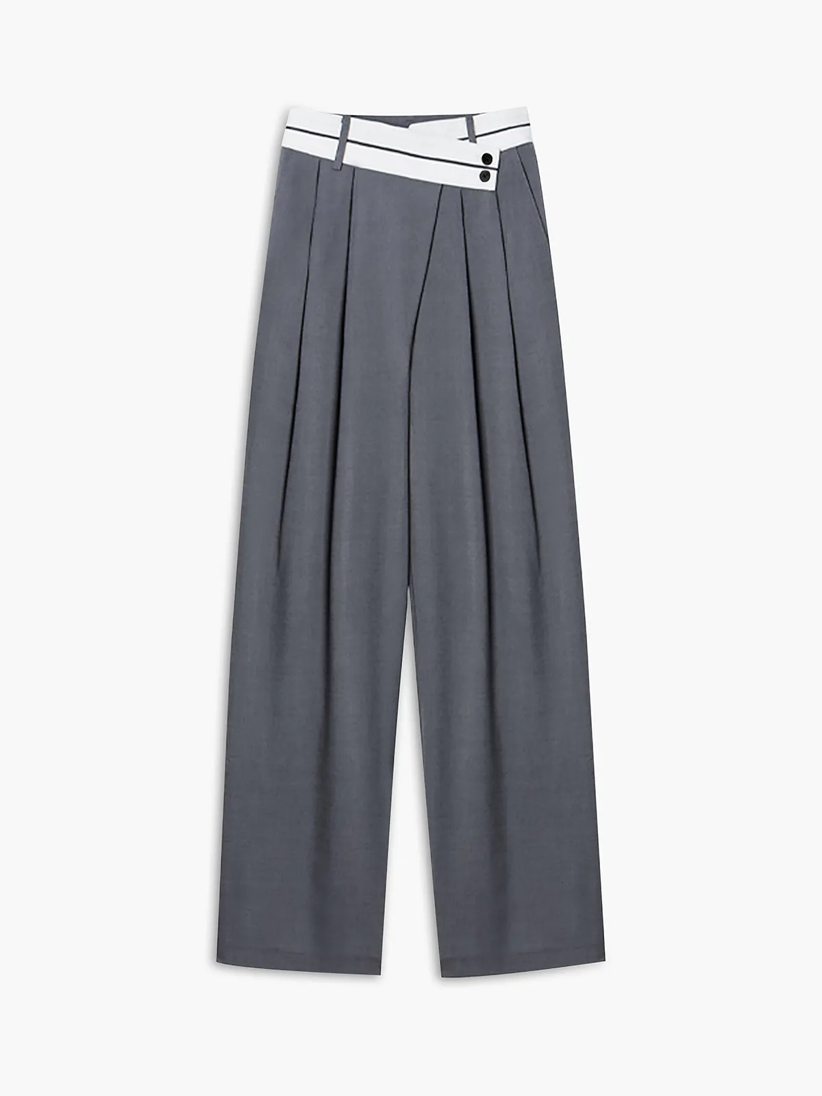 Heidi-Mode | Kontrastbund Weite Beinform Kleid Hose