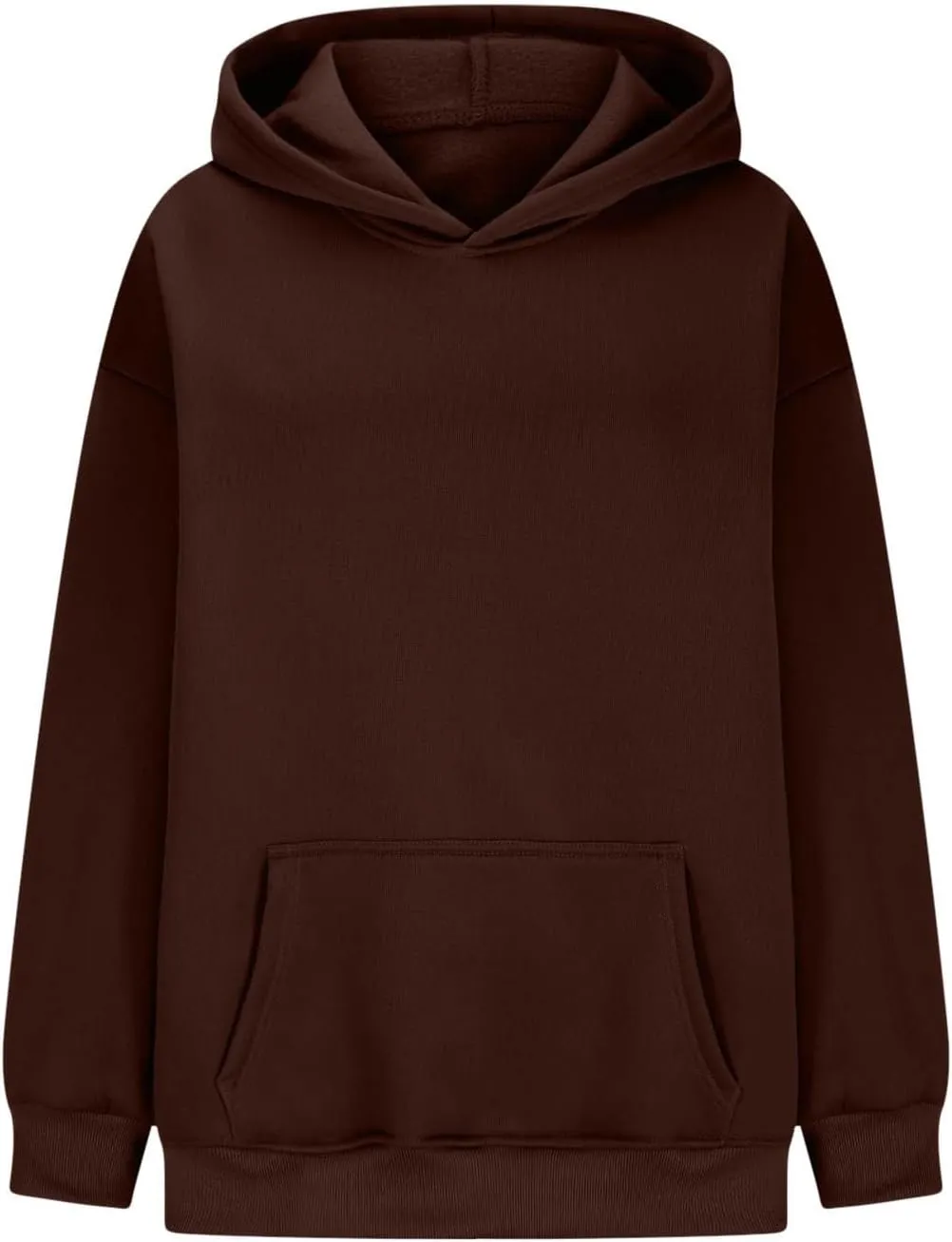 HGps8w Women's Oversized Hoodie Sweatshirts, Basic Solid Long Sleeve Pullover Outerwear Shirts Casual Loose Hooded Top