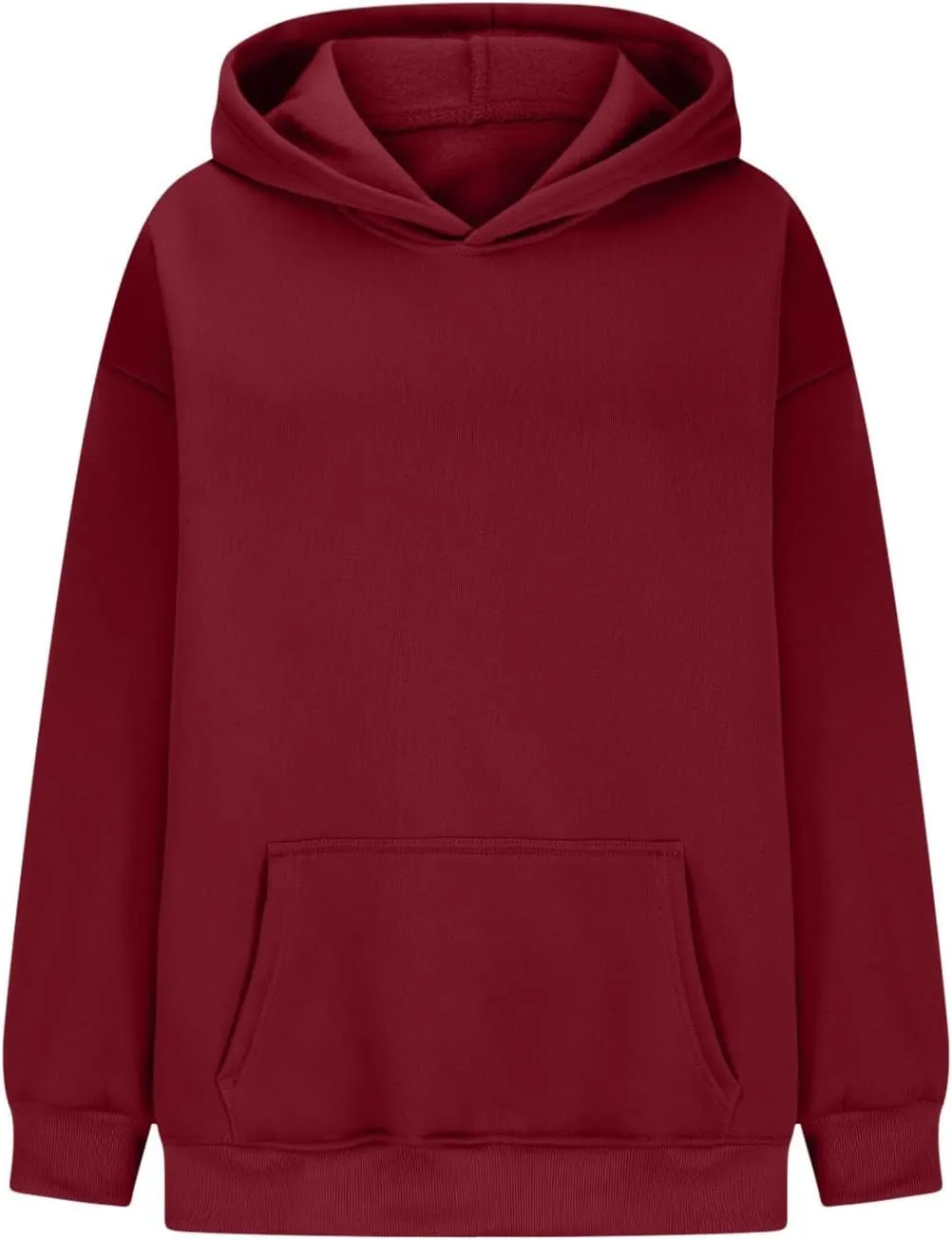 HGps8w Women's Oversized Hoodie Sweatshirts, Basic Solid Long Sleeve Pullover Outerwear Shirts Casual Loose Hooded Top