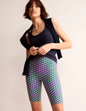 High Waist Pocket Shorts-Multi, Honeycomb Geo