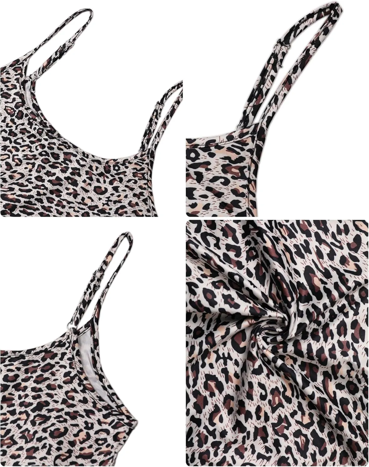 Hilinker Women's Sexy Leopard Print Cami Crop Tops Cheetah Spaghetti Strap Y2K Tank Top