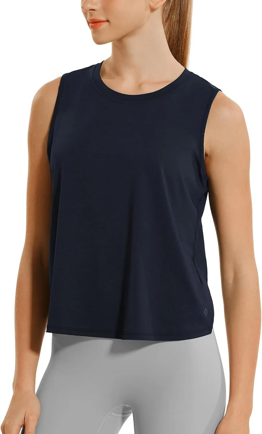 HODOSPORTS Workout Tops for Women UPF 50  Open Back Sleeveless Tank Tops Quick Dry Athletic Gym Yoga Shirts Loose Fit