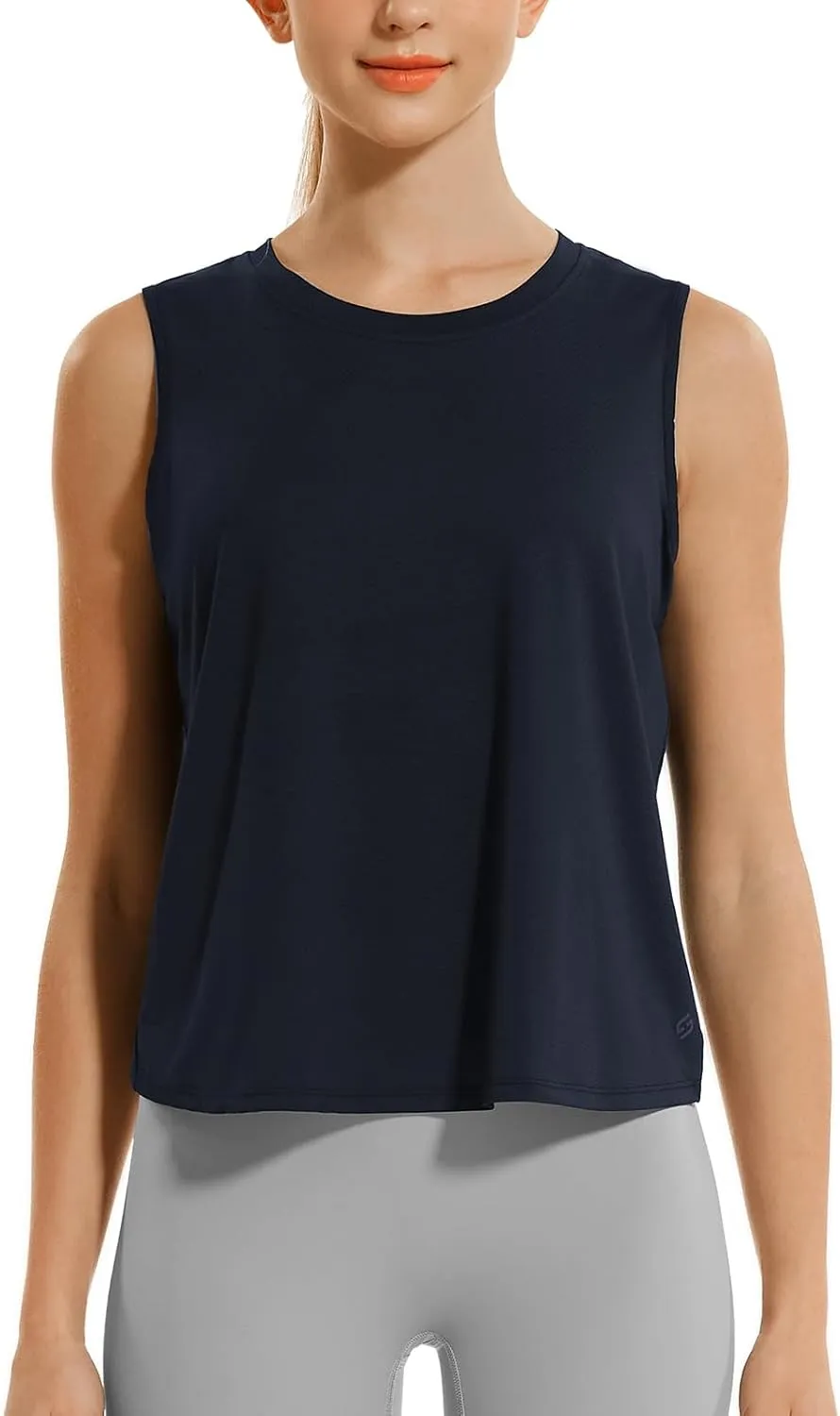 HODOSPORTS Workout Tops for Women UPF 50  Open Back Sleeveless Tank Tops Quick Dry Athletic Gym Yoga Shirts Loose Fit