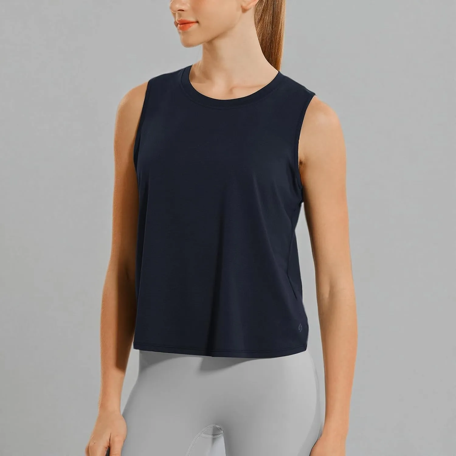 HODOSPORTS Workout Tops for Women UPF 50  Open Back Sleeveless Tank Tops Quick Dry Athletic Gym Yoga Shirts Loose Fit