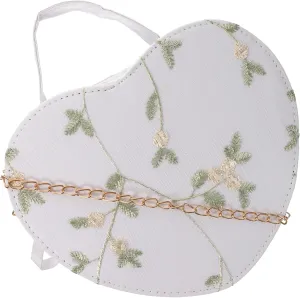 Homoyoyo Handbag Fashionable Chain Handbag Embroidered Heart Bag for Party Formal Events