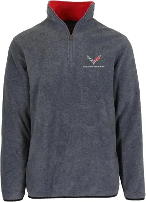 JH Design Mens Chevy Corvette C7 Quarter Zip Fleece Sweatshirt 3 Colors