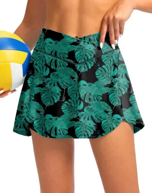 Kayrth Women's High Waisted Swim Skirt with Shorts Bathing Suit Skirts Swimsuit Tankini Bottoms with Pockets