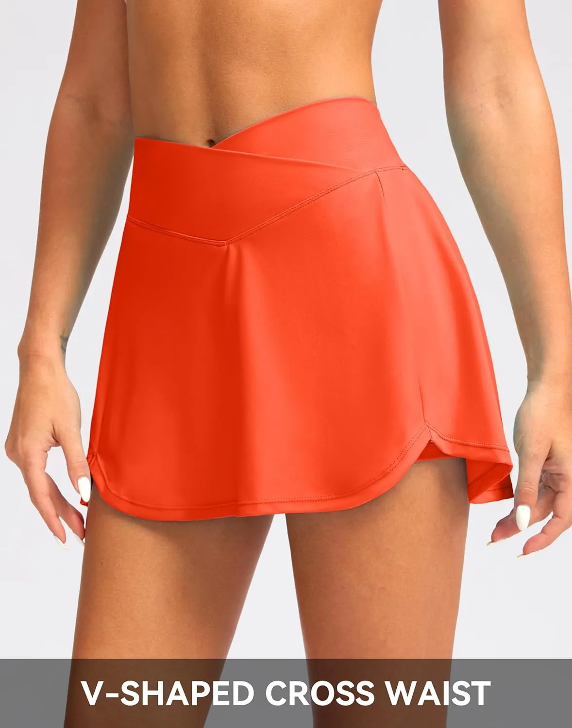 Kayrth Women's High Waisted Swim Skirt with Shorts Bathing Suit Skirts Swimsuit Tankini Bottoms with Pockets