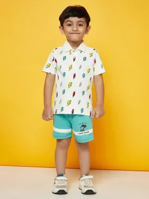 Kid Boy Printed Polo & Shorts Set