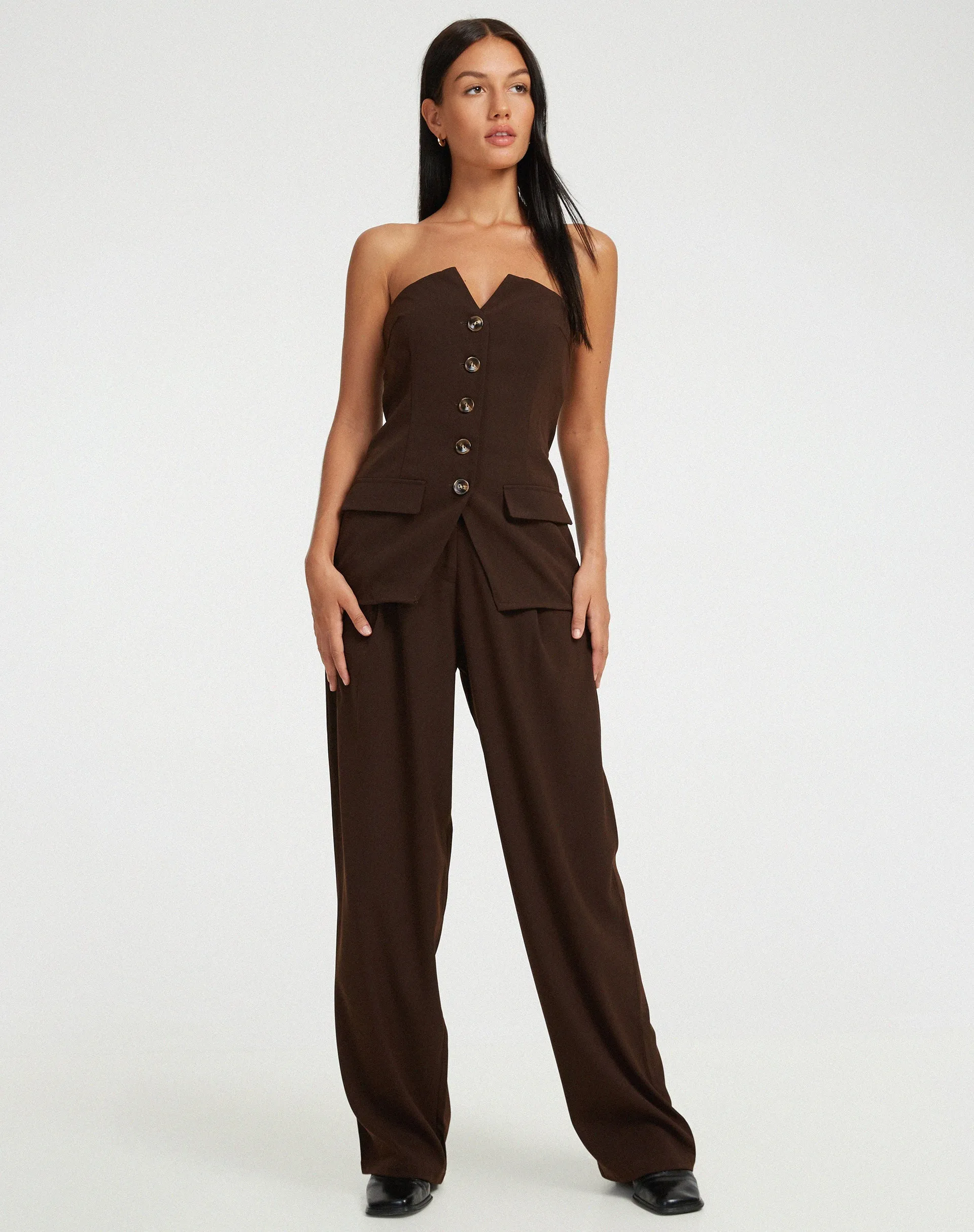 Lavan Corset Top in Tailoring Cappuccino