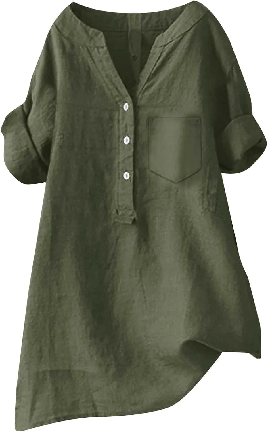 Linen Shirt for Women Breathable Tops Loose Crewneck Tops Womens Daily t Shirts Summer Shirts for Women 2024