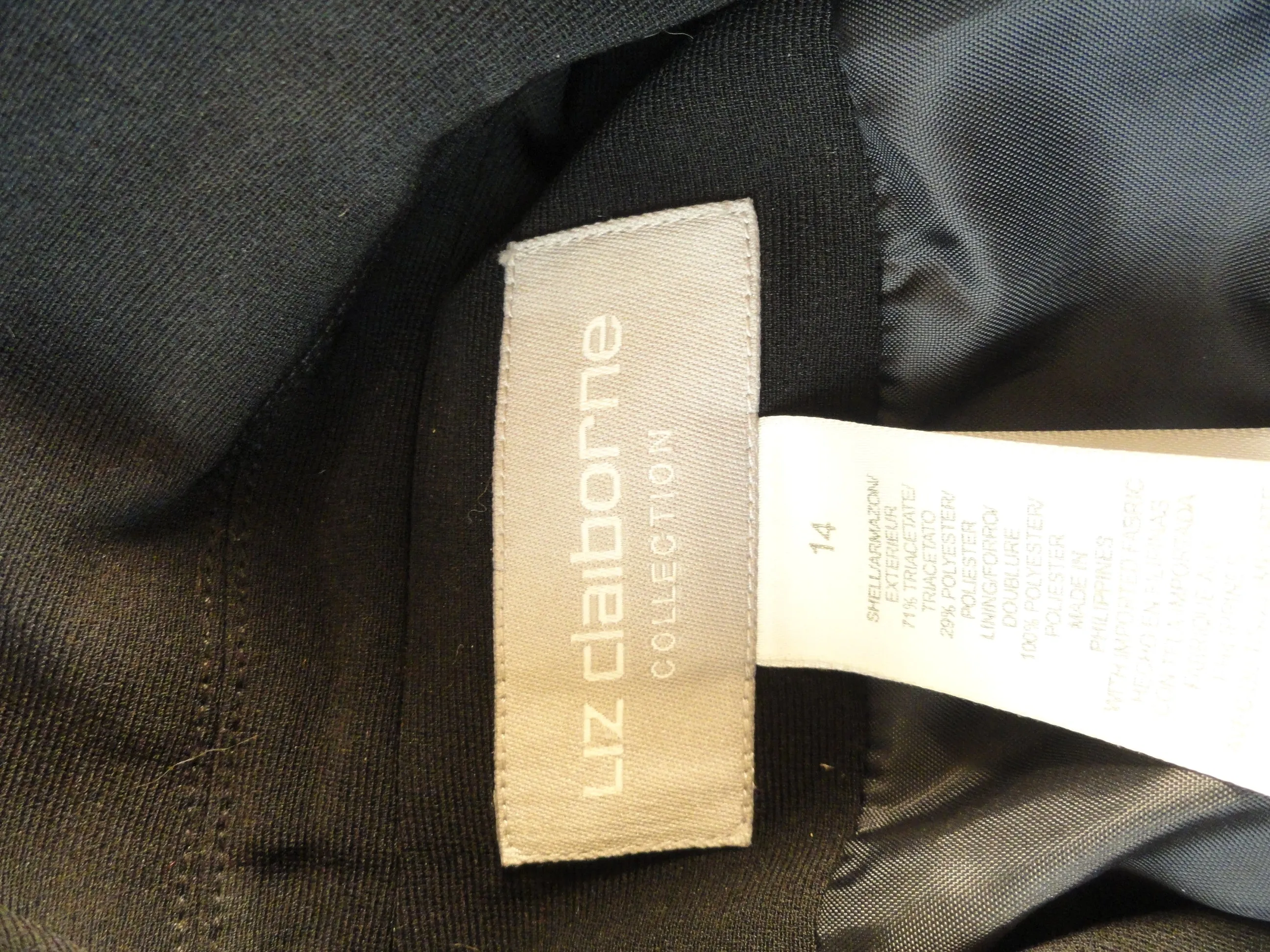 Liz Claiborne 70's Black Jacket Size 14 SKU 000167