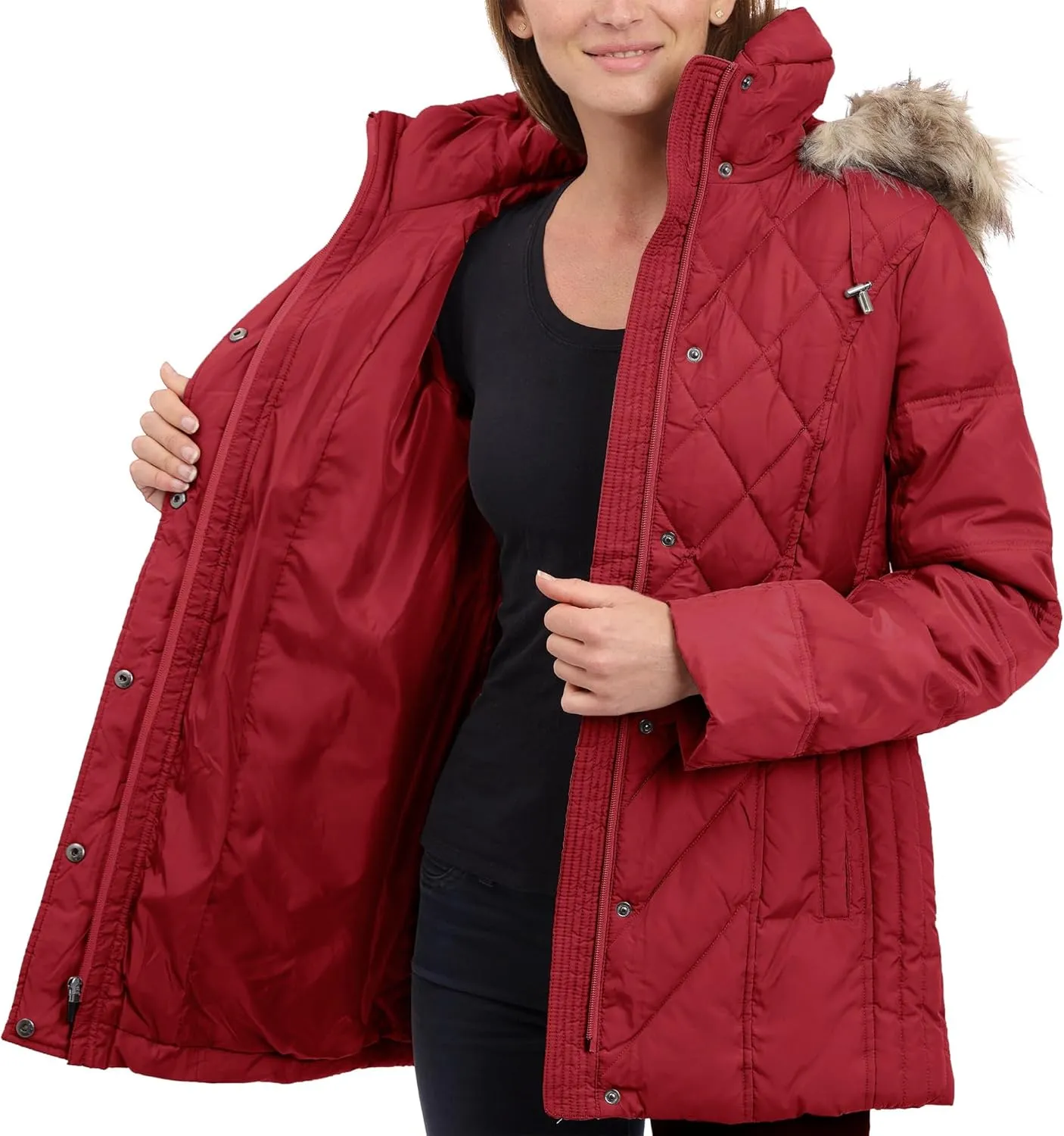 London Fog Women's Diamond Quilted Down Coat