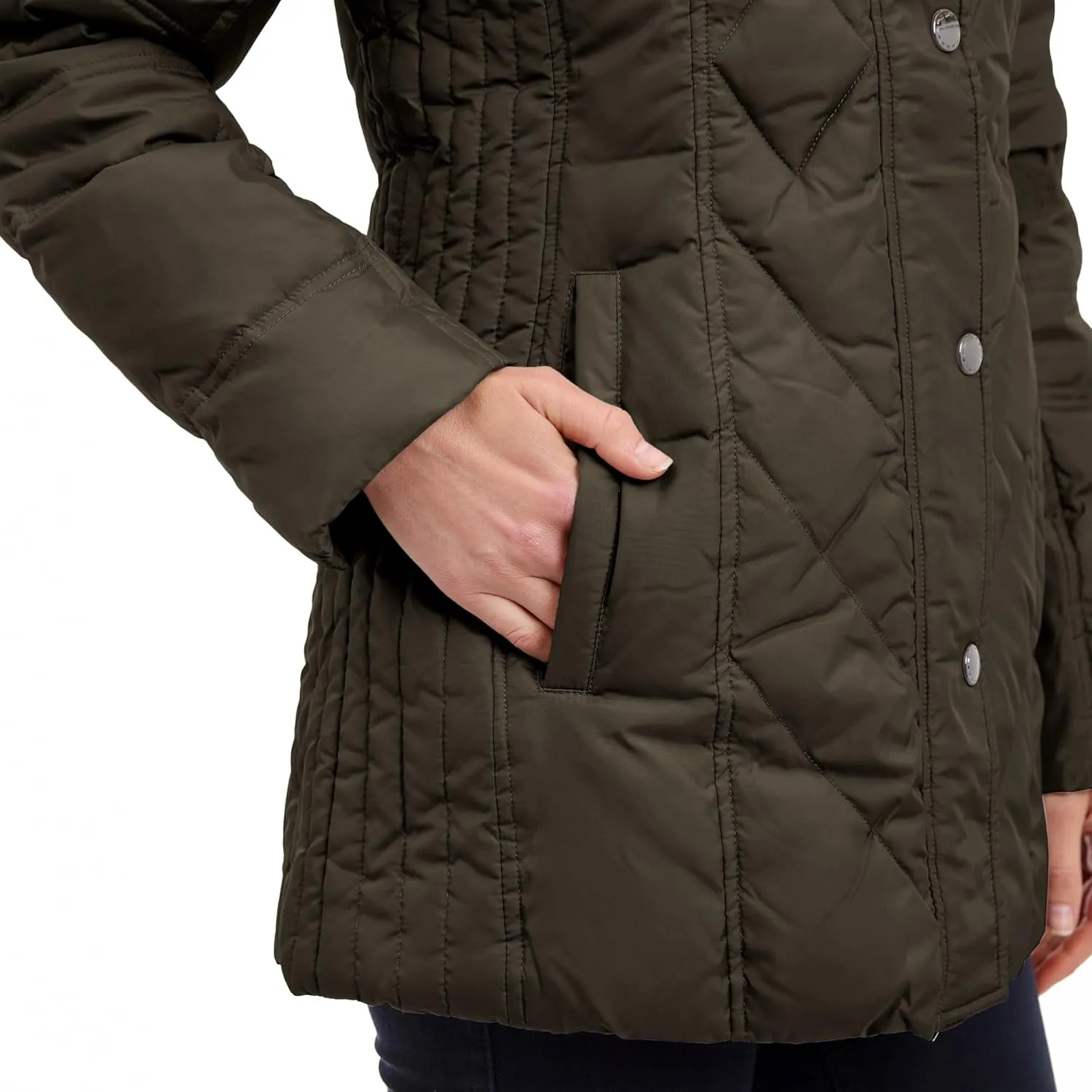 London Fog Women's Diamond Quilted Down Coat