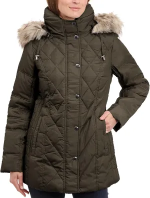 London Fog Women's Diamond Quilted Down Coat
