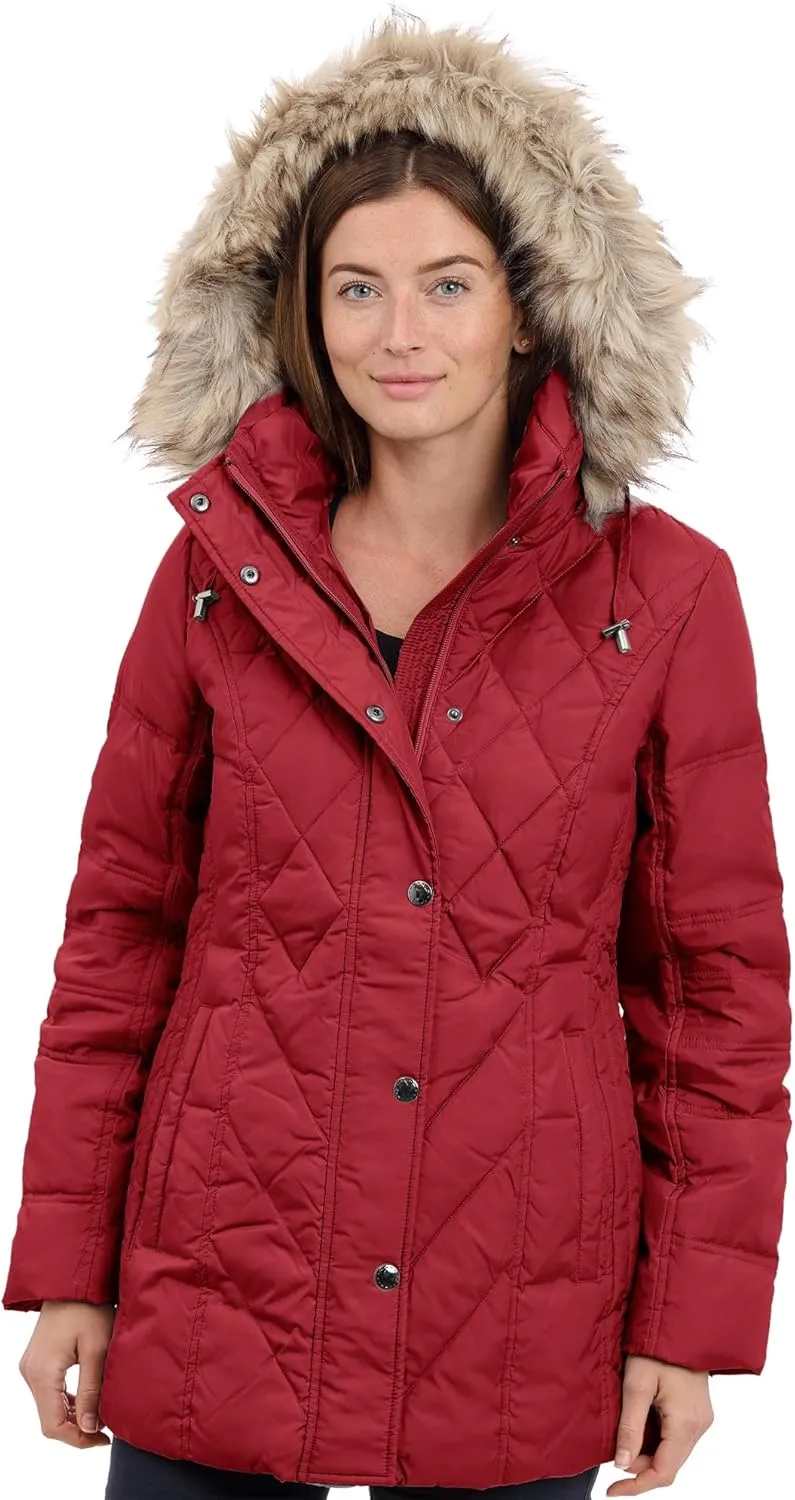 London Fog Women's Diamond Quilted Down Coat