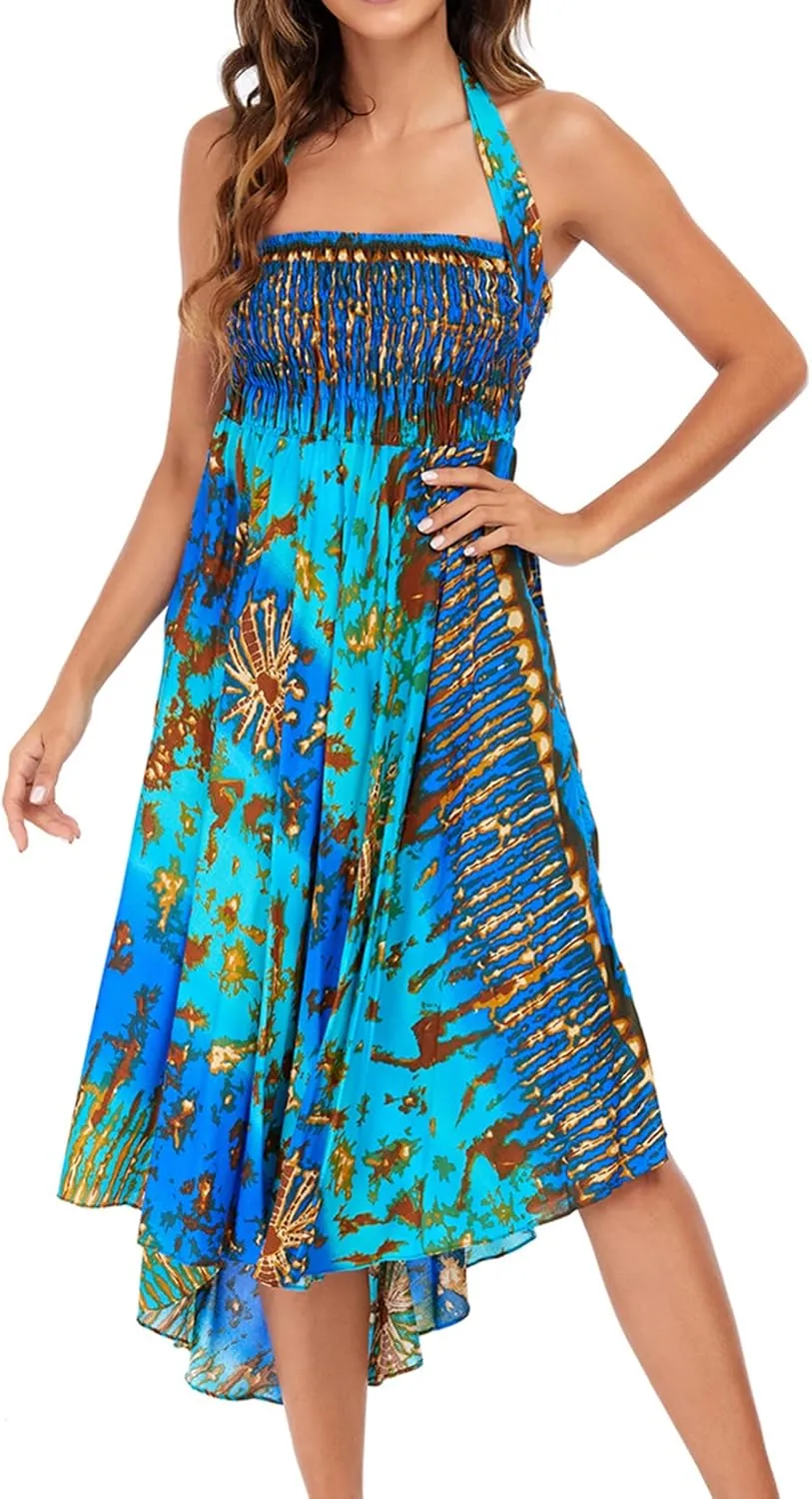 Lu's Chic Women's Long Boho Skirts Bohemian Hippie Skirts Summer Travel Beach Flowy Gypsy Maxi Long Skirts
