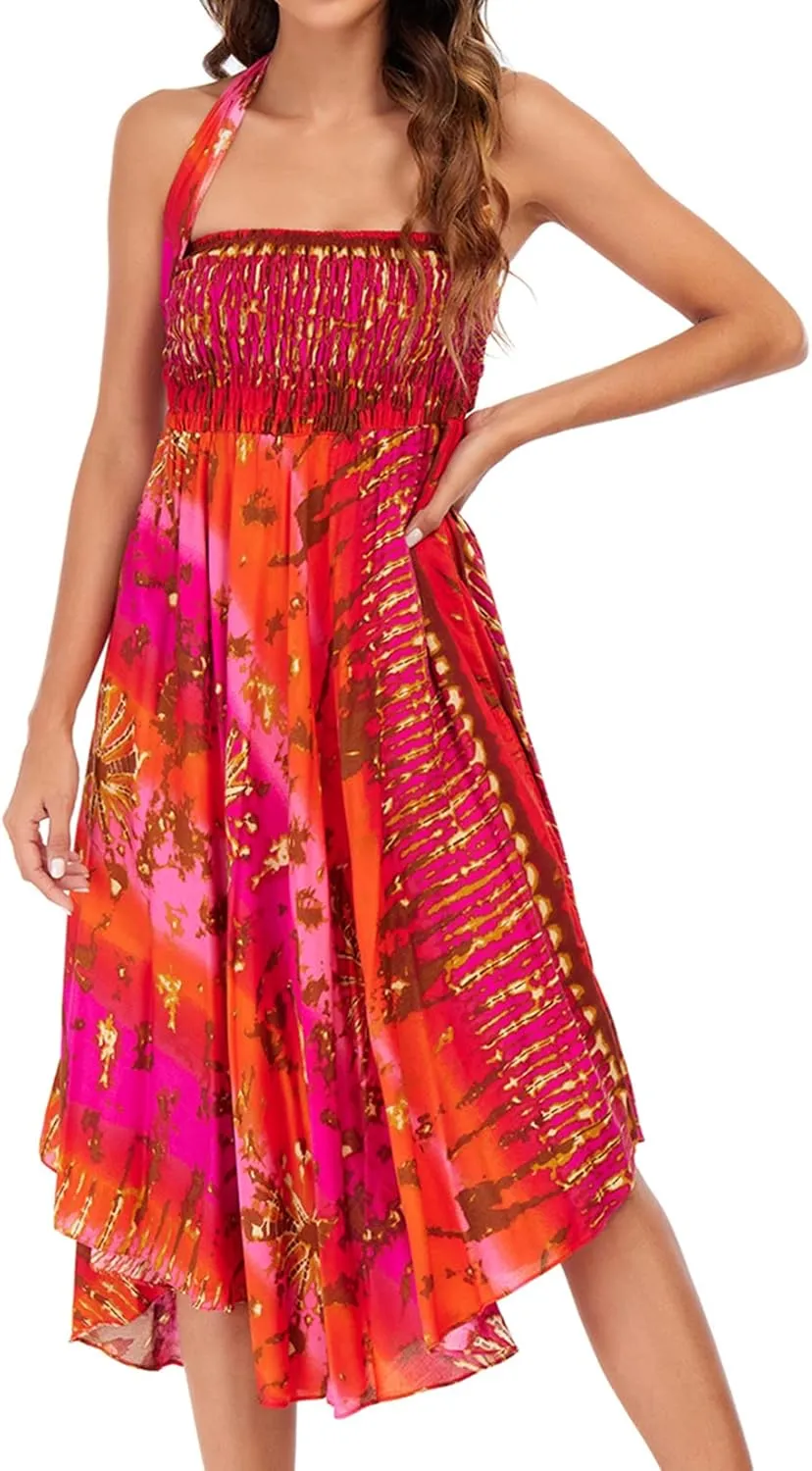 Lu's Chic Women's Long Boho Skirts Bohemian Hippie Skirts Summer Travel Beach Flowy Gypsy Maxi Long Skirts