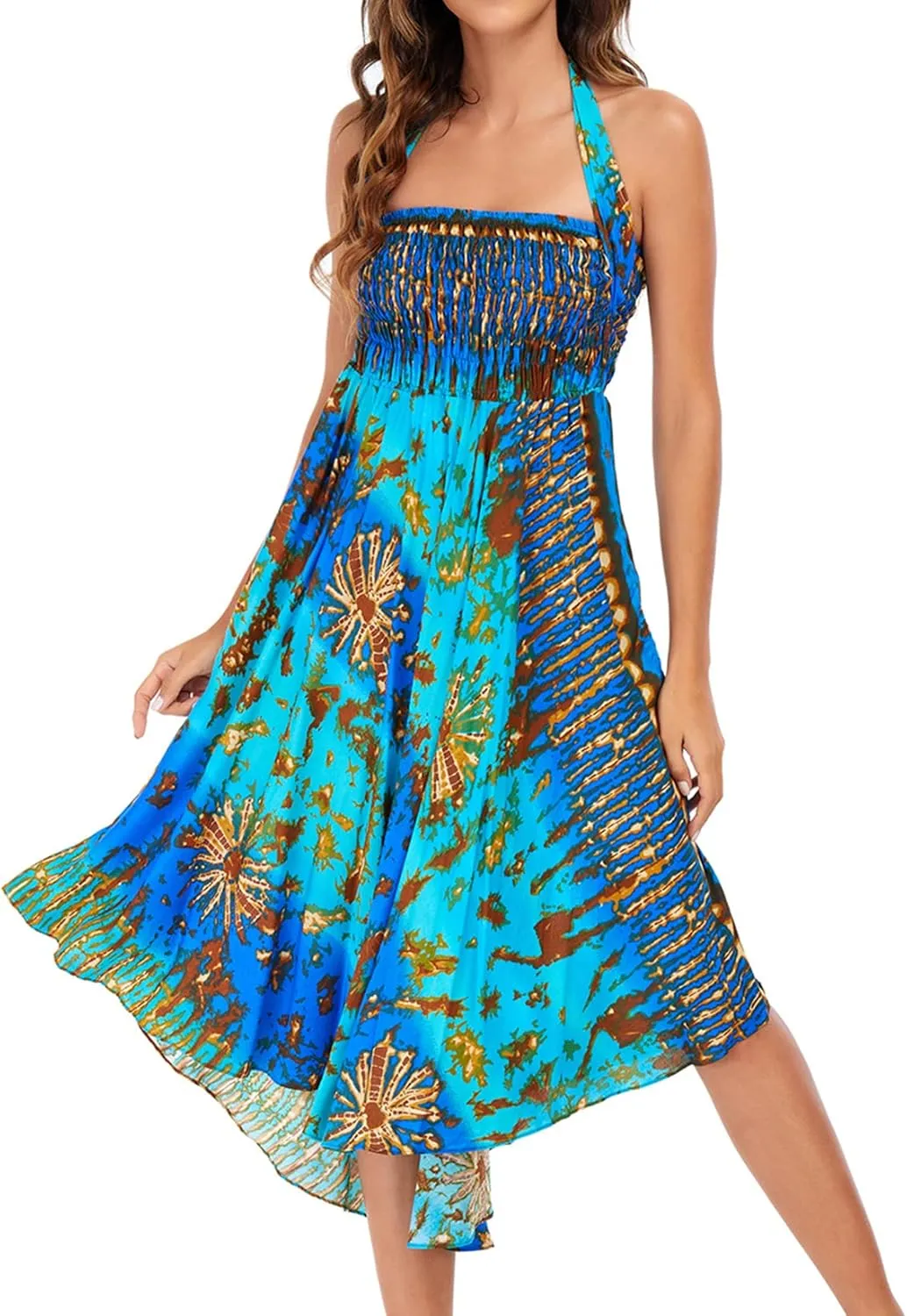 Lu's Chic Women's Long Boho Skirts Bohemian Hippie Skirts Summer Travel Beach Flowy Gypsy Maxi Long Skirts