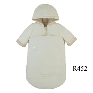 Luxurious Ivory Baby Reversible Snowsuit with Faux Fur