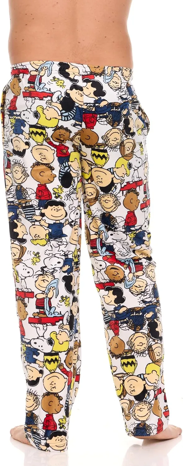 Mens Pajama Pants - Peanuts Snoopy Cozy Soft Stretch PJ Pants Unisex Sleepwear for Women and Men (Sizes: S-XL)