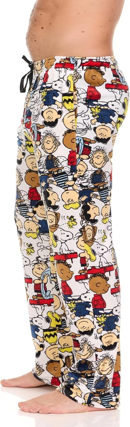 Mens Pajama Pants - Peanuts Snoopy Cozy Soft Stretch PJ Pants Unisex Sleepwear for Women and Men (Sizes: S-XL)