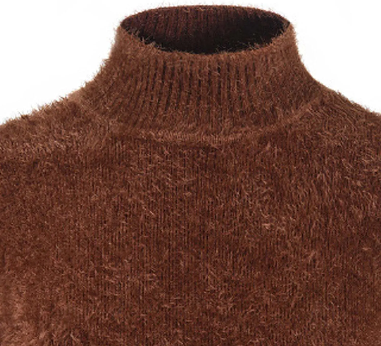 Men's Thermal Long Sleeve Underwear Shirts Fluffy Fleece Pullover Undershirts Winter Warm Mock Turtleneck Sweaters
