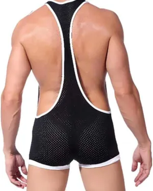 Men's Wrestling Singlet Breathable Comfortable Sexy Mesh Underwear Gym Fitness Workout Undershirt